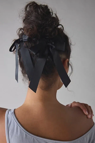 Urban Outfitters Drapey Satin Bow Hair Clip Set In Black, Women's At