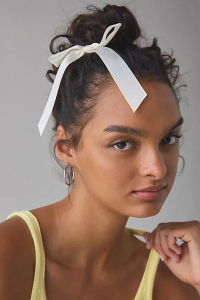 Urban Outfitters Drapey Satin Bow Hair Clip Set In Ivory, Women's At  In White