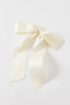 Urban Outfitters Drapey Satin Hair Bow Barrette In Ivory, Women's At