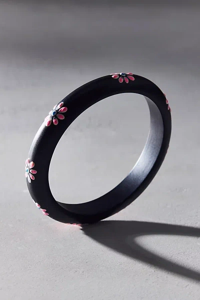 Urban Outfitters Dusk Flora Bangle Bracelet In Black, Women's At