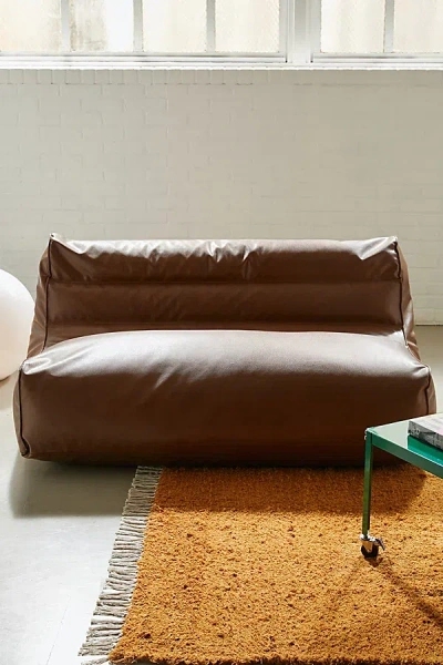 Urban Outfitters Dylan Faux Leather Bean Bag Sofa In Brown At
