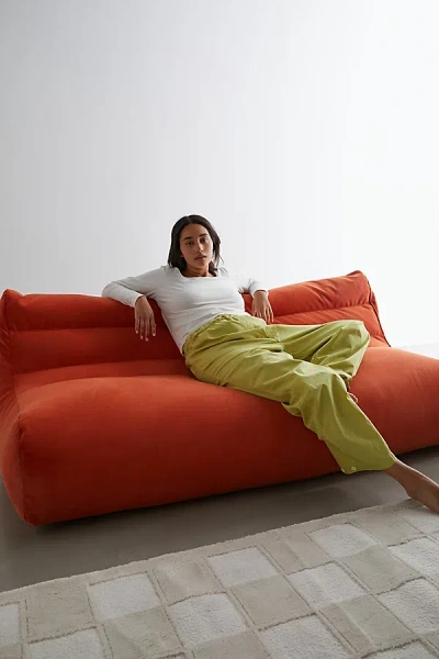 Urban Outfitters Dylan Velvet Bean Bag Sofa In Burnt Orange At