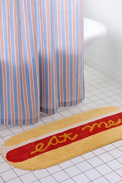Urban Outfitters Eat Me Hot Dog Runner Tufted Bath Mat In Orange At