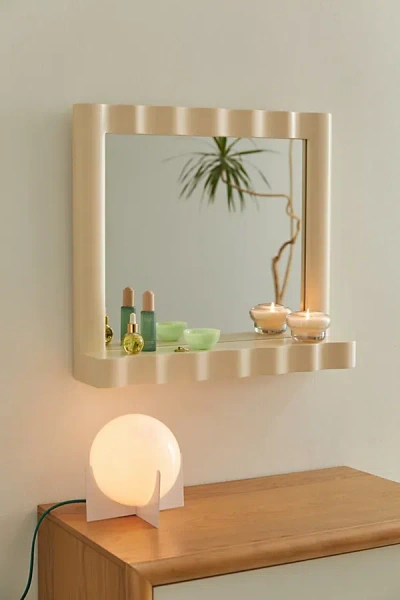 Urban Outfitters Ebba Wall Mirror Shelf In Ivory At