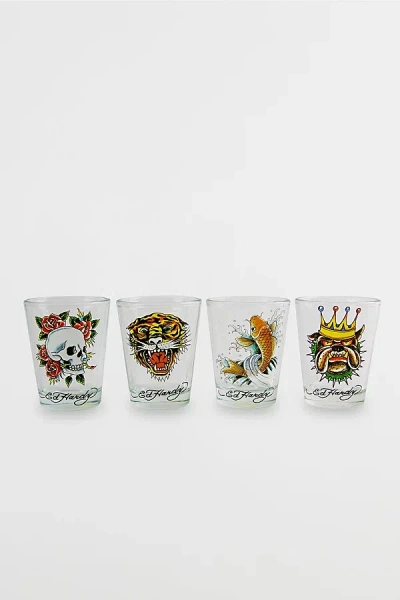 Urban Outfitters Ed Hardy Tattoo Classic 2 Oz. Mini Shot Glass Set In Yellow At  In Animal Print