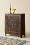 Urban Outfitters Eleanor Carved Storage Cabinet In Dark Brown At