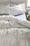URBAN OUTFITTERS ELIZA RUCHED DUVET COVER IN WHITE AT URBAN OUTFITTERS