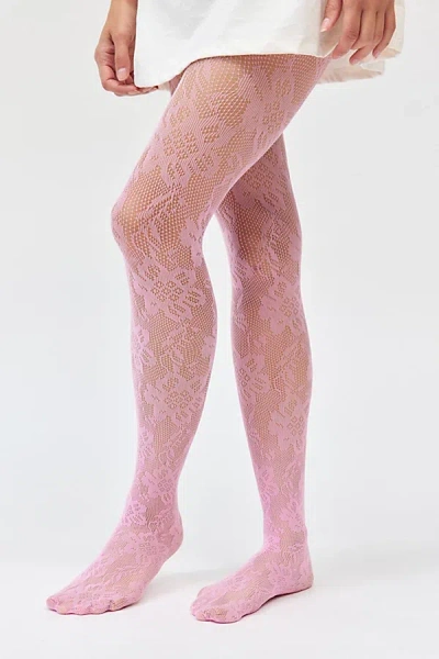 Urban Outfitters Ella Lace Tights In Pink Combo, Women's At  In Pink Combo