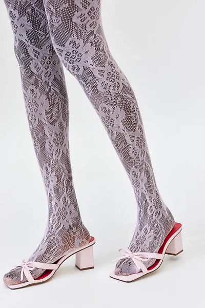 Urban Outfitters Ella Lace Tights In Pink, Women's At  In Pink