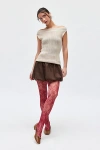 Urban Outfitters Ella Lace Tights In Red, Women's At  In Red