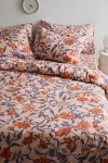 Urban Outfitters Ella Vine Floral Duvet Set In Peach At