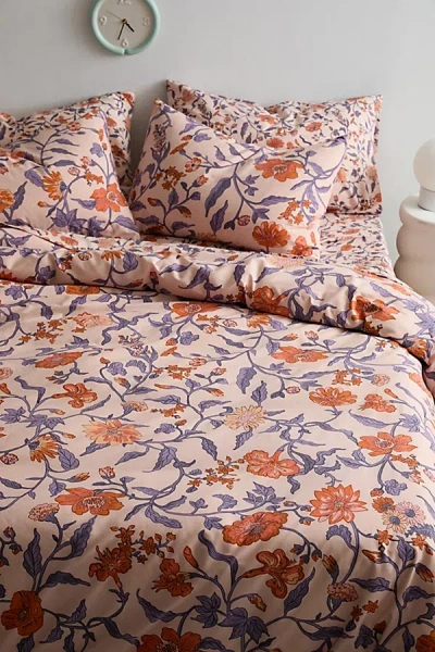 Urban Outfitters Ella Vine Floral Duvet Set In Peach At  In Multi