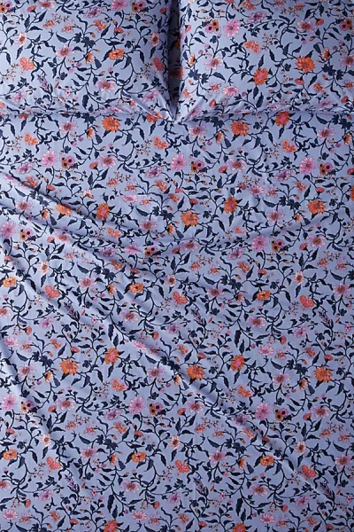 Urban Outfitters Ella Vine Floral Sheet Set In Cornflower At