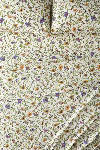 Urban Outfitters Ella Vine Floral Sheet Set In Cream At  In White