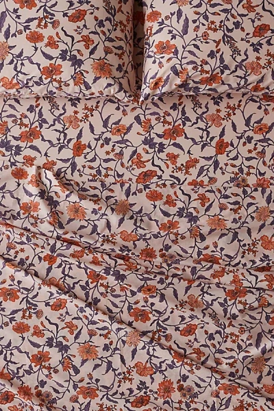 Urban Outfitters Ella Vine Floral Sheet Set In Pink At