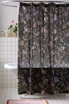 Urban Outfitters Ella Vine Floral Shower Curtain In Charcoal At