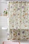 Urban Outfitters Ella Vine Floral Shower Curtain In Ivory At