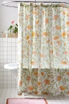 Urban Outfitters Ella Vine Floral Shower Curtain In Mint At