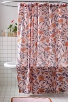 Urban Outfitters Ella Vine Floral Shower Curtain In Peach At  In Pink