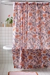 Urban Outfitters Ella Vine Floral Shower Curtain In Peach At  In Peach