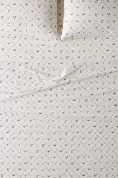 Urban Outfitters Eloise Bow Core Sheet Set In Black/white At