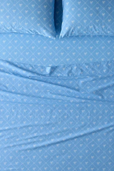 Urban Outfitters Eloise Bow Core Sheet Set In Blue At