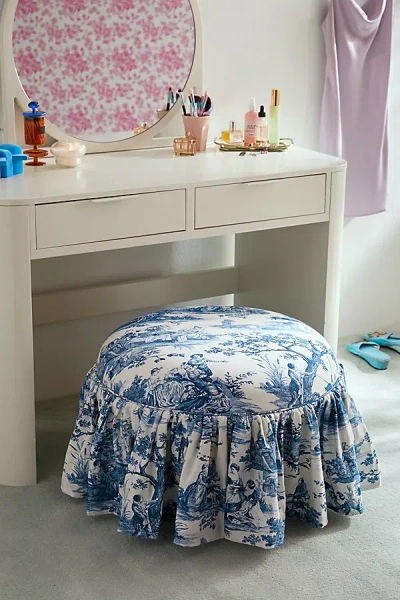 Urban Outfitters Eloise Ruffle Ottoman In Blue At
