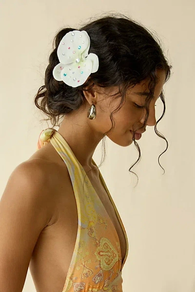 Urban Outfitters Embellished Orchid Flower Hair Clip & Brooch In Ivory, Women's At  In Neutral