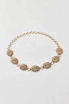 Urban Outfitters Embossed Chain Belt In Antique Brass, Women's At