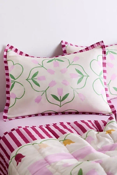 Urban Outfitters Emelia Tulip Patterned Sham Set In Cream At  In Multi