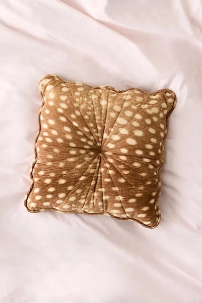 Urban Outfitters Emma Pintuck Velvet Throw Pillow In Fawn At