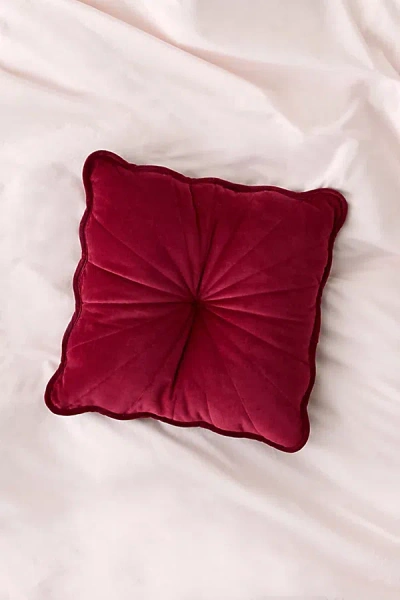 Urban Outfitters Emma Pintuck Velvet Throw Pillow In Zinfandel At