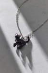 Urban Outfitters Enameled Black Cat Pendant Necklace In Black, Women's At  In Black