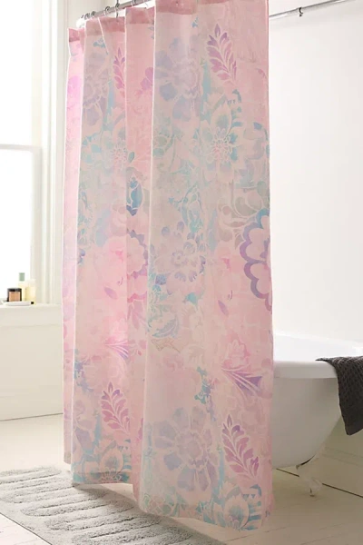 Urban Outfitters Enisa Floral Patterned Shower Curtain At  In Pink