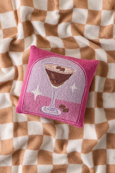 Urban Outfitters Espresso Martini Tufted Wool Throw Pillow In Pink At