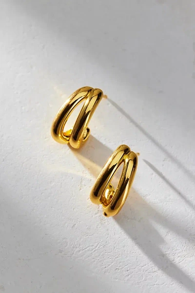 Urban Outfitters Essential Double Hoop Earring In Gold, Women's At