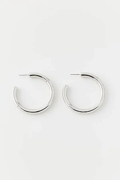 Urban Outfitters Essential Large Tube Hoop Earring In Silver, Women's At  In Metallic