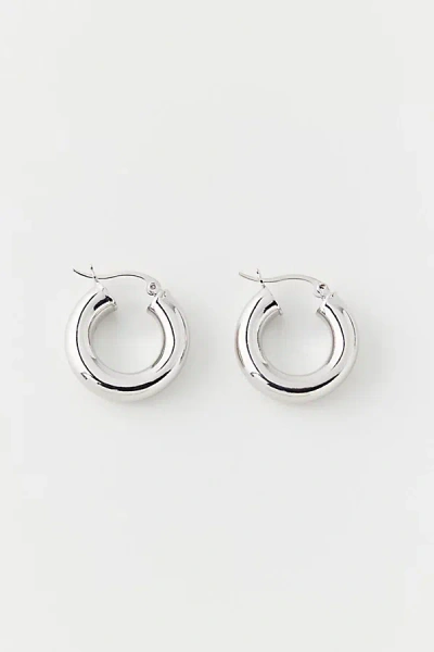 Urban Outfitters Essential Medium Tube Hoop Earring In Silver, Women's At  In Metallic