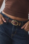 Urban Outfitters Essential Oval Buckle Leather Belt In Brown, Women's At