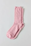 Urban Outfitters Essential Pointelle Crew Sock In Pink, Women's At