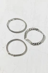 Urban Outfitters Essential Stainless Steel Chain Bracelet Set In Silver, Men's At