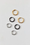 Urban Outfitters Essential Stainless Steel Hoop Earring Set In Silver, Men's At  In Silver