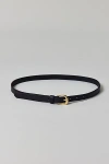 Urban Outfitters Essential Thin Leather Belt In Black/gold, Women's At  In Multi