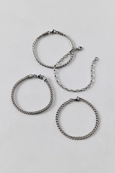 Urban Outfitters Essential Waterproof Chain Bracelet Set In Silver, Women's At
