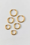 Urban Outfitters Essential Waterproof Tube Hoop Earring Set In Gold, Women's At