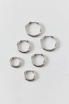 Urban Outfitters Essential Waterproof Tube Hoop Earring Set In Silver, Women's At