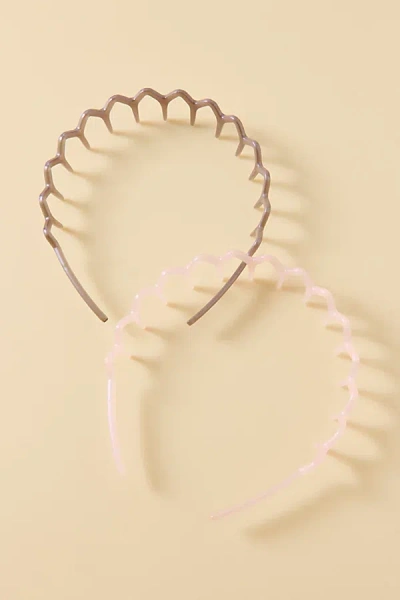 Urban Outfitters Essential Zig Zag Headbands Set In Pink, Women's At