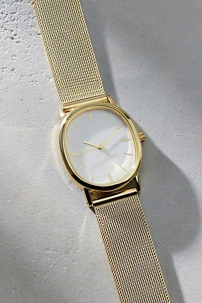 Urban Outfitters Estelle Metal Mesh Band Watch In Gold, Women's At