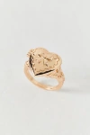 Urban Outfitters Etched Heart Locket Ring In Gold Bow, Women's At