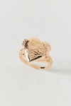 Urban Outfitters Etched Heart Locket Ring In Gold Forget Me Not, Women's At  In Gold Forget Me Not